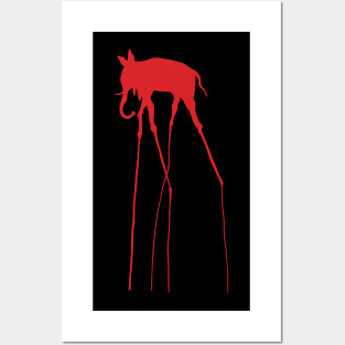 Salvador Dali Elephant Minimal Artwork Cutout Posters and Art